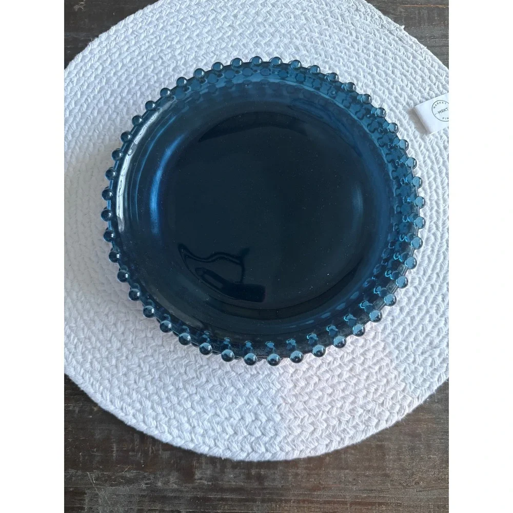 Candlewick Salad Luncheon Plate Set of 6‎ MCM Teal Blue 8